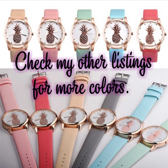 Pineapple Watch Tan/Beige Band Rose Gold Plated - Picture 2 of 2